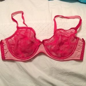 Pink lace bra